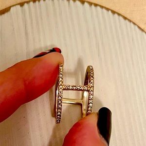 Gold and Crystal Ring (size 7)